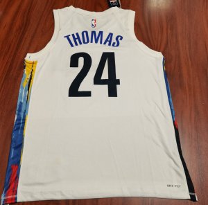 Maillot de Basket #24 Thomas Brooklyn Nets 2022-23 city Blanc Imprimé